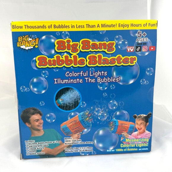 Big Bang Bubble Blaster With Rechargeable Battery & Lights  Colorful Play Fun - Picture 2 of 6